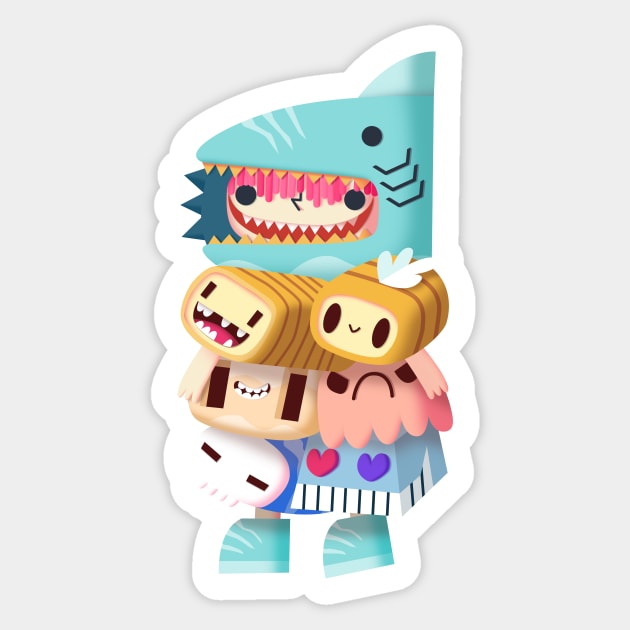 Doodle Bot SHARKY Sticker by chachazart